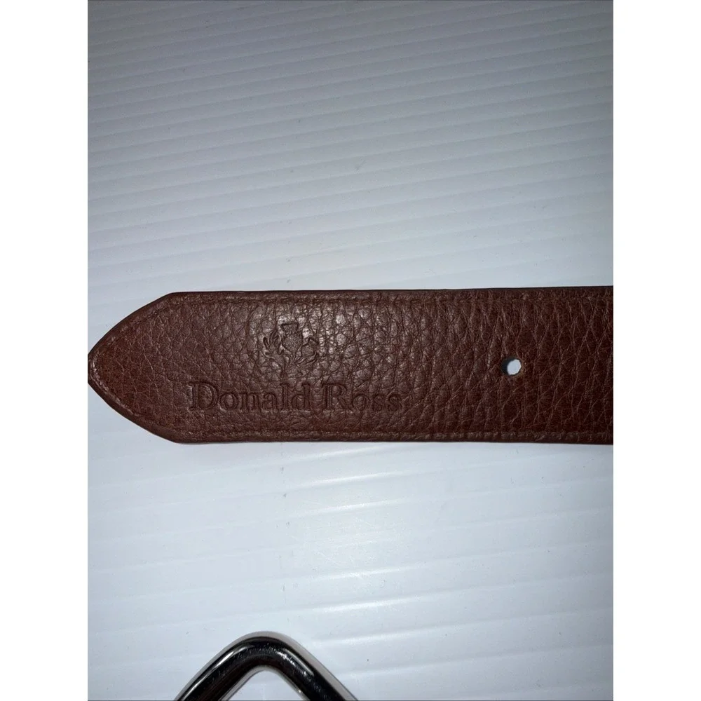 Donald Ross Green Brown Leather Canvas  Belt 34